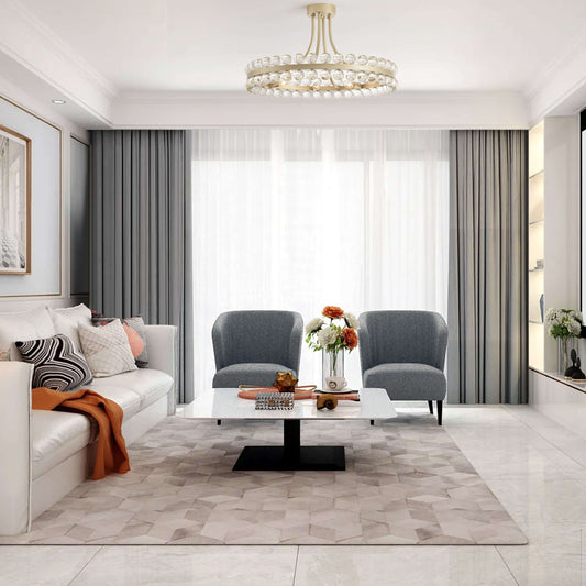 Plafonnier semi-encastré en cristal Elvira à 8 lumières, motif roue de chariot