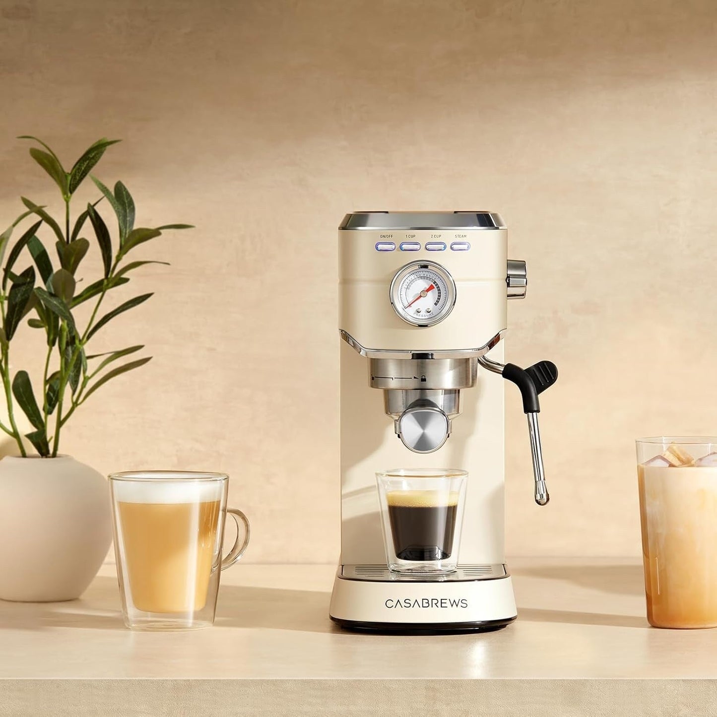 Machine à expresso CASABREWS CM5418 20 bars avec buse vapeur pour mousse de lait