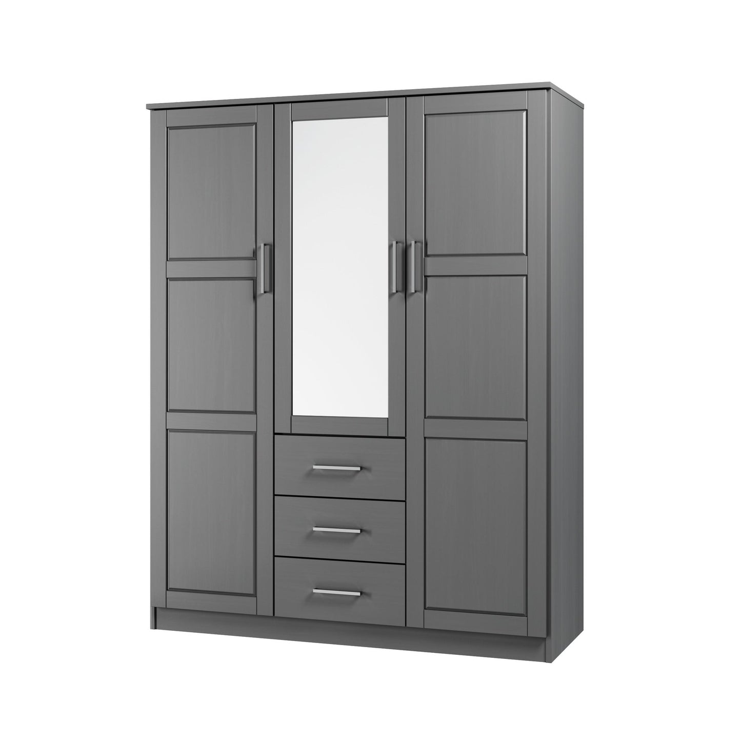 Armoire penderie 3 portes Cosmo 100 % bois massif de Palace Imports avec portes en bois massif ou en miroir