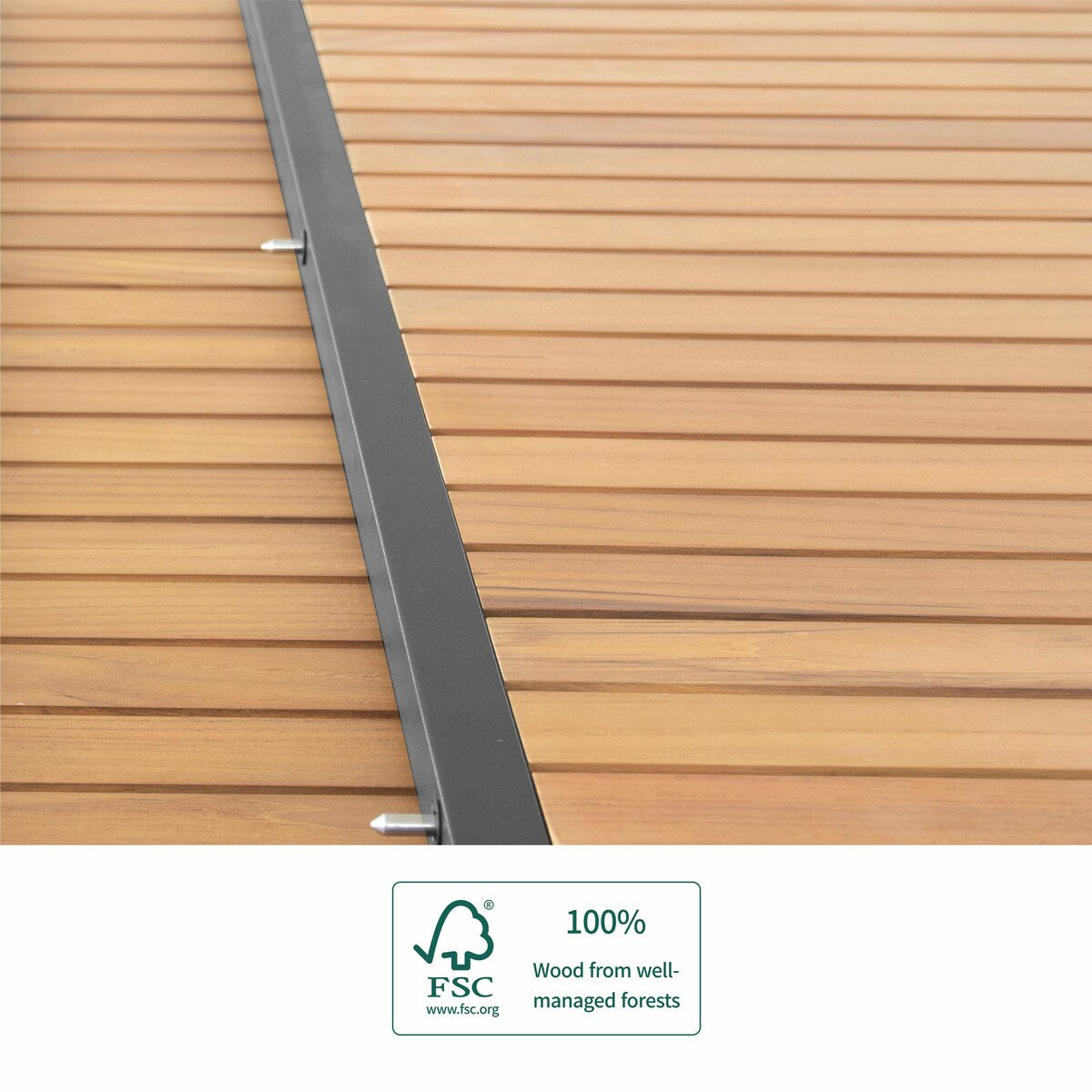 Ensemble de salle à manger d'extérieur Heck 13 pièces en teck et aluminium FSC pour 12 personnes, table extensible et chaises empilables, noir anthracite