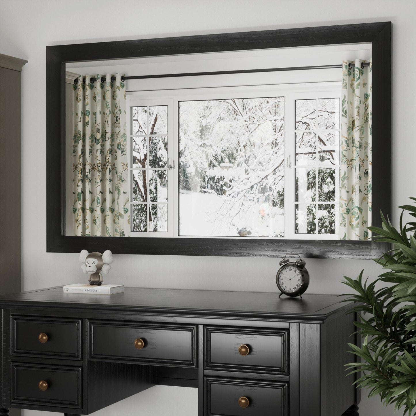 Miroirs muraux modernes, miroir rectangulaire à cadre en bois, miroir de salle de bain, miroir de style grange, miroir de porte de grange disponible en plusieurs tailles