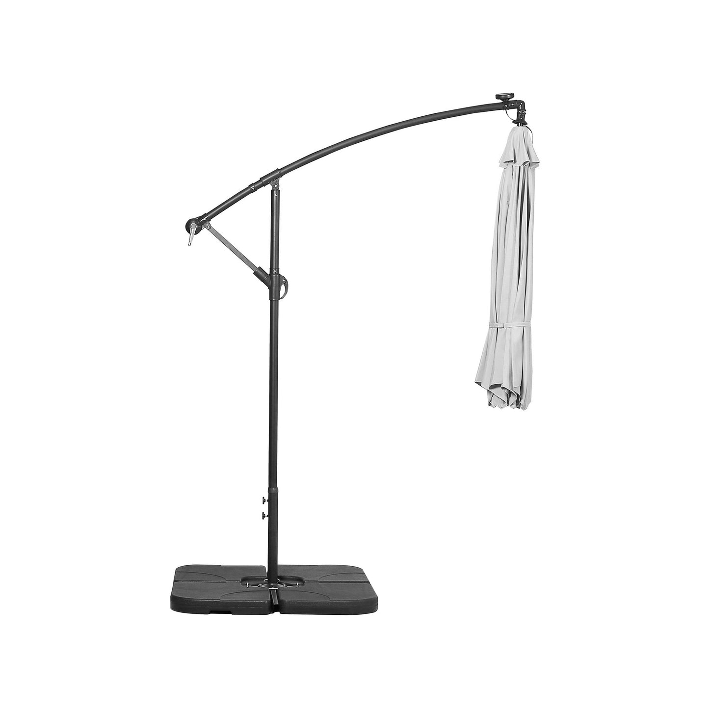 Parasol de terrasse éclairé à énergie solaire de 3 m avec pied