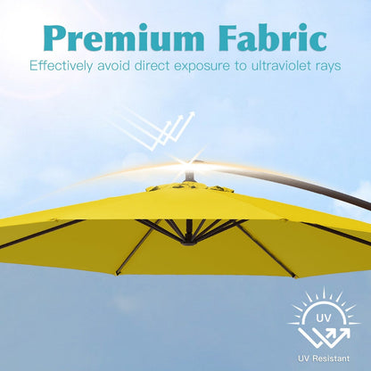 Parasol déporté à manivelle en acier de 10 pieds avec base lestée