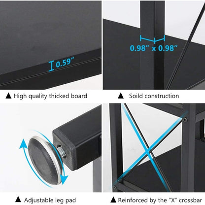 Bibliothèque échelle à 12 étagères, bibliothèque d'angle industrielle