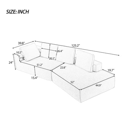 Canapé-lit d'intérieur moderne et élégant, 125 cm, aux lignes épurées, pour le salon, beige