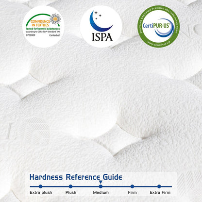 12 matelas hybrides en mousse à mémoire de forme moyenne dans une boîte