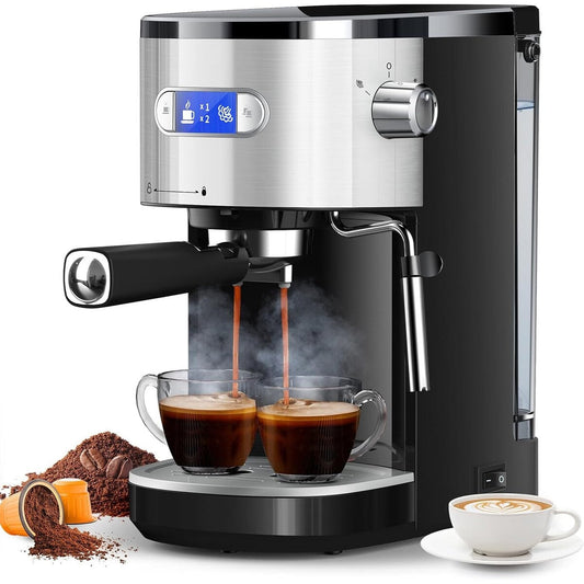 Machine à expresso 20 bars avec mousseur à lait et buse vapeur, machine à cappuccino et latte pour la maison, cadeau pour les amateurs de café