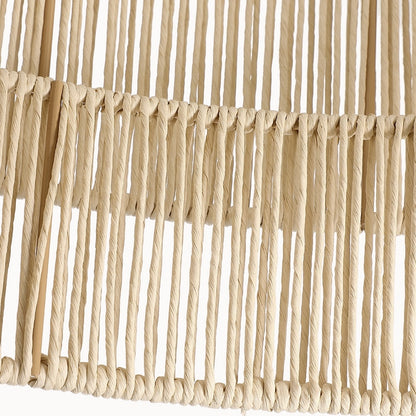 Lustre tambour à 4 lumières en rotin avec auvent noir - 22 po de largeur