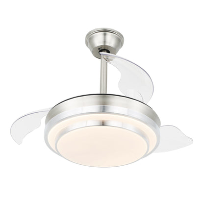 Ventilateur de plafond rétractable moderne Bella Depot 36 avec éclairage LED, pales réversibles à 6 vitesses et télécommande