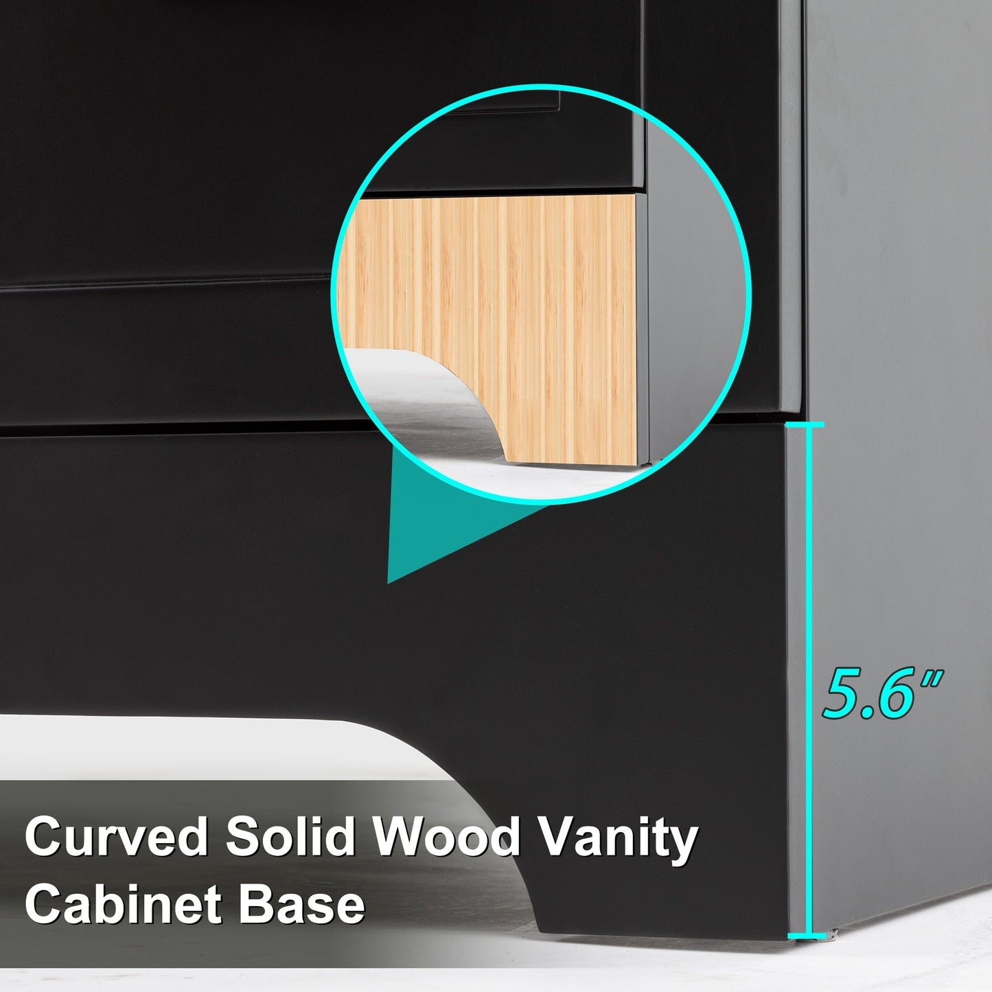 Ensemble de meuble-lavabo Wavy Line 30/36/48 avec lavabo et robinet