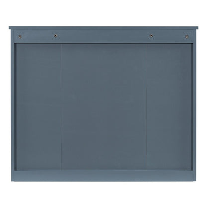 Meuble-lavabo moderne de 36 po avec lavabo supérieur et armoire à miroir, 2 portes et 2 tiroirs