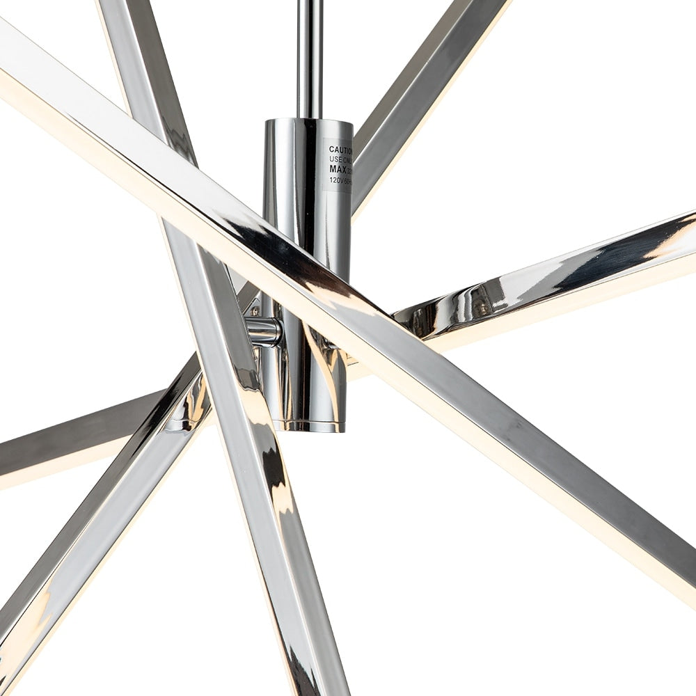 Lustre LED moderne en aluminium noir/doré, plafonnier linéaire Spoutnik pour salon/salle à manger/cuisine