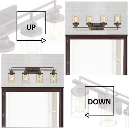 Applique de salle de bain vintage à 4, 5 ou 6 lampes