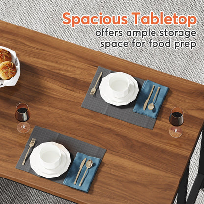 Îlot de cuisine large de 43 pouces, table de comptoir de cuisine avec 5 étagères ouvertes