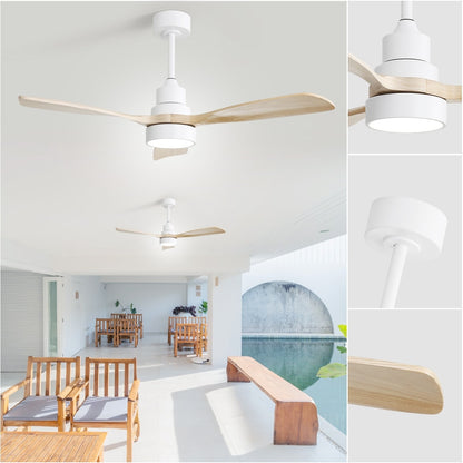 Ventilateur de plafond à LED intégré 48 et 52 pouces avec lumière et télécommande, moteur CC réversible