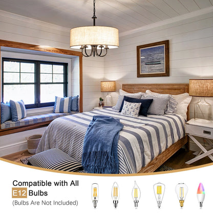 Plafonnier semi-encastré moderne à 5 lampes pour salle à manger, chambre à coucher, salon - N/A