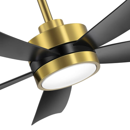 Ventilateur de plafond LED Breezary 65/52/42 à 5 pales avec kit d'éclairage et télécommande