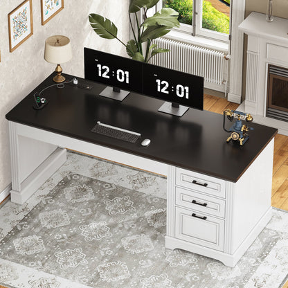 Bureau de direction de ferme Bureau à domicile Tiroir de classement Support d'écran Prise de courant