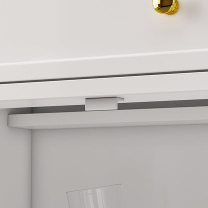 Buffet blanc laqué de 59,1 pouces, style contemporain et moderne du milieu du siècle