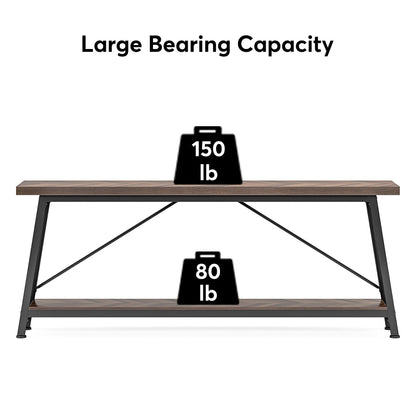 Table console d'entrée de style industriel extra-longue de 70,9 pouces
