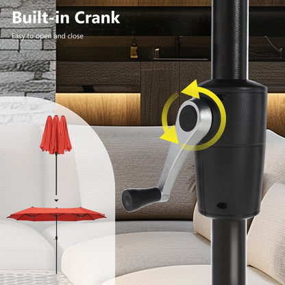 Ensemble de salle à manger de patio 8 pièces MAISON ARTS avec parasol de patio de 13 pieds