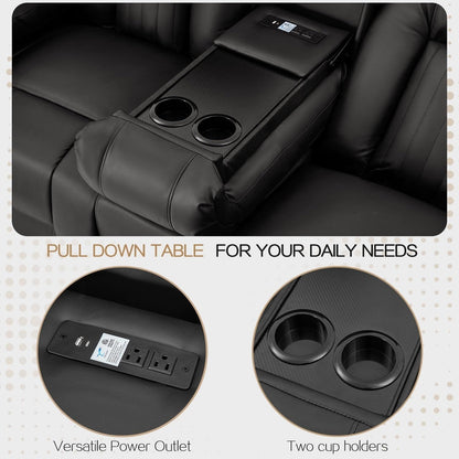 Canapé inclinable manuel AECOJOY pour camping-car, siège de cinéma maison en polyuréthane avec console