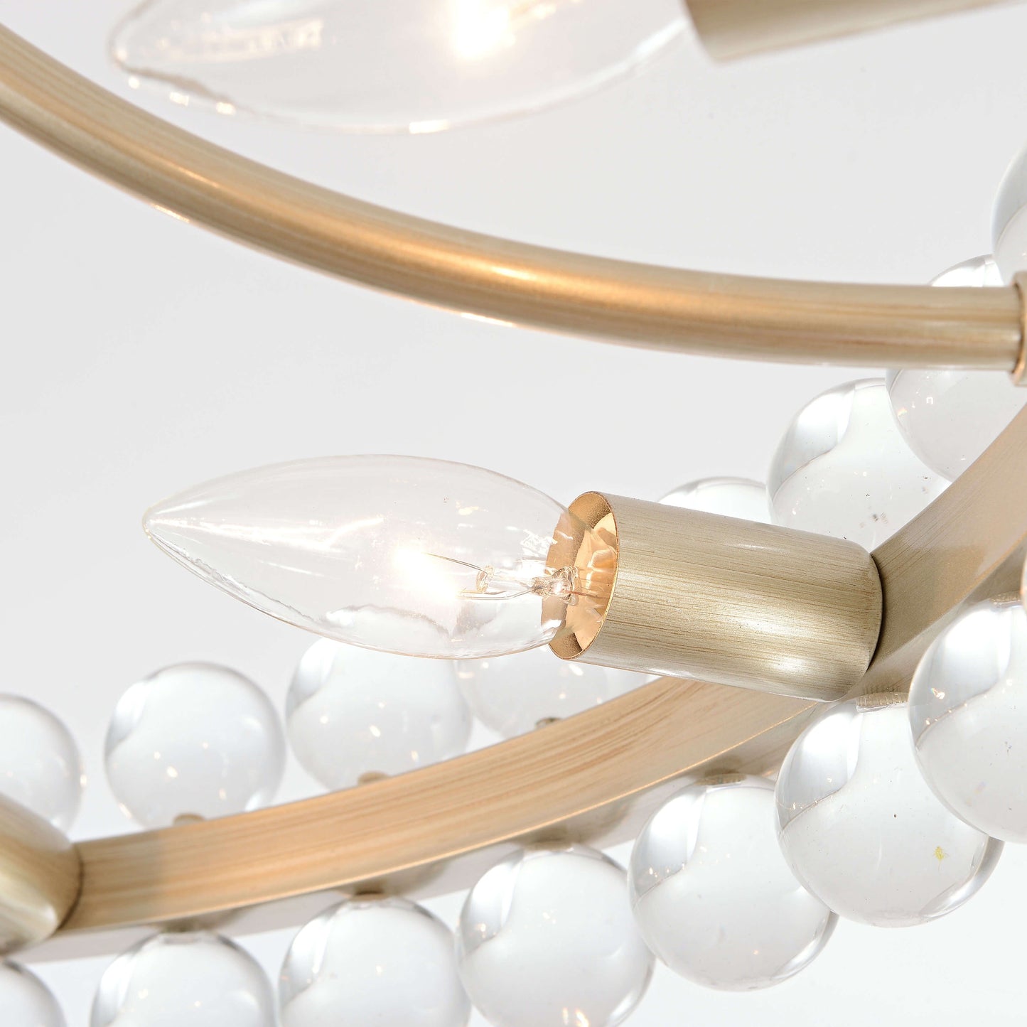 Plafonnier semi-encastré en cristal Elvira à 8 lumières, motif roue de chariot