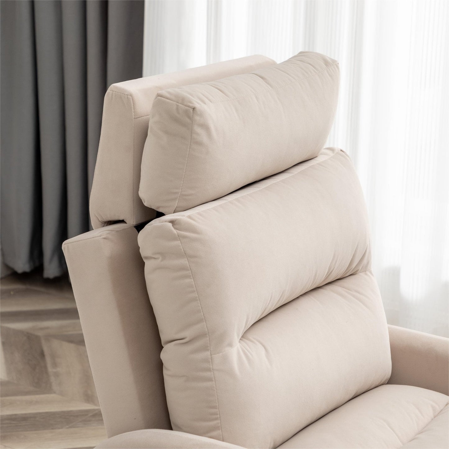 Fauteuil d'appoint HOMYKA avec dossier réglable et pouf de rangement