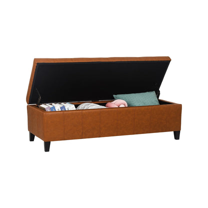 Banc ottoman de rangement en cuir reconstitué Adeco 50