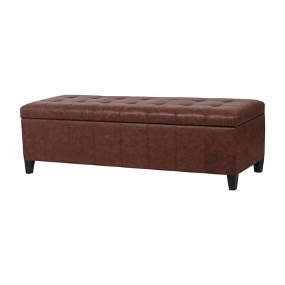 Banc ottoman de rangement en cuir reconstitué Adeco 50