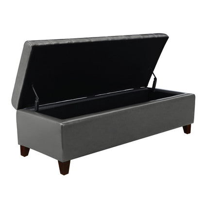 Banc ottoman de rangement en cuir reconstitué Adeco 50