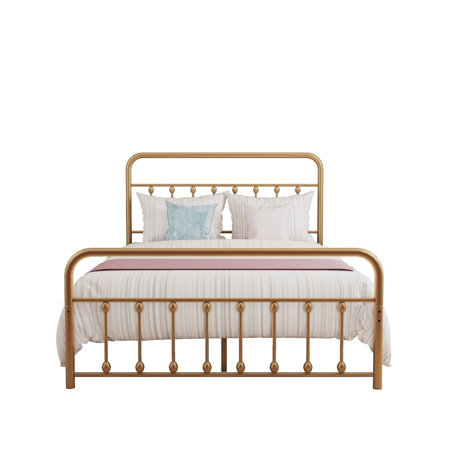 Cadre de lit plateforme en métal vintage simple Alazyhome, montage facile