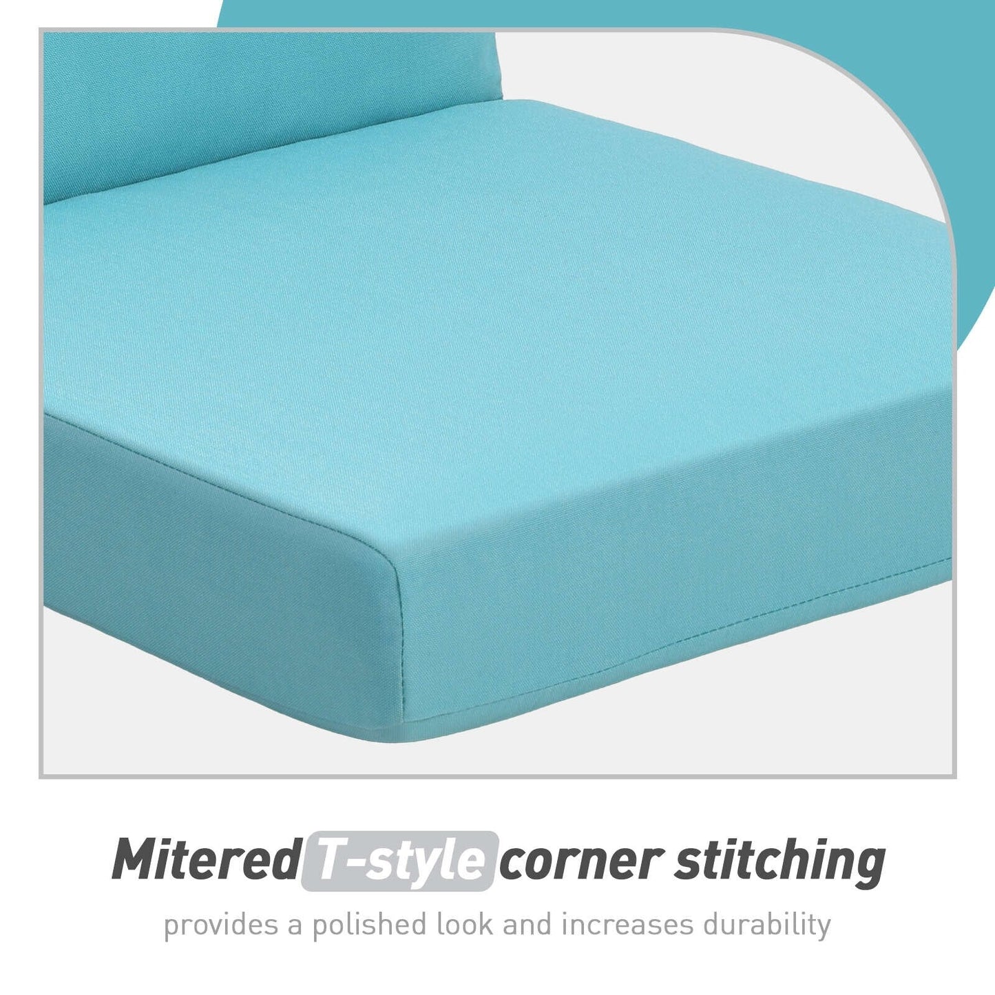 Lot de 4 coussins de chaise à dossier haut Aoodor Patio, 46 ​​x 21 x 4 pouces (coussins uniquement)