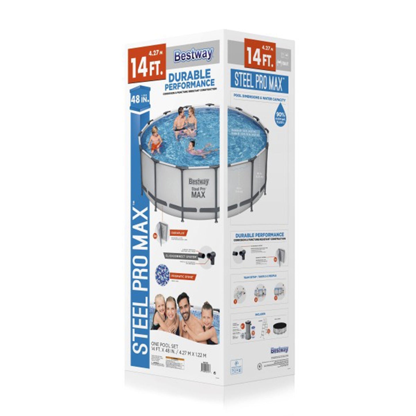 Piscine hors sol ronde Bestway Steel Pro MAX avec pompe et couverture