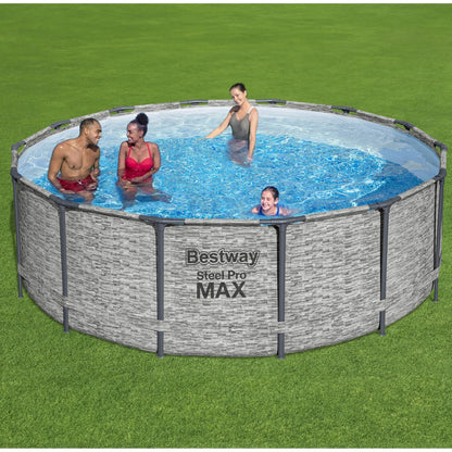 Piscine hors sol ronde Bestway Steel Pro MAX avec pompe et couverture