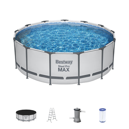Piscine hors sol ronde Bestway Steel Pro MAX avec pompe et couverture