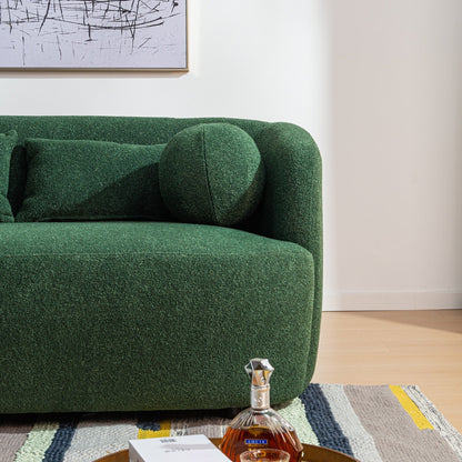 Causeuse 2 places rembourrée KINWELL Boucle avec oreillers