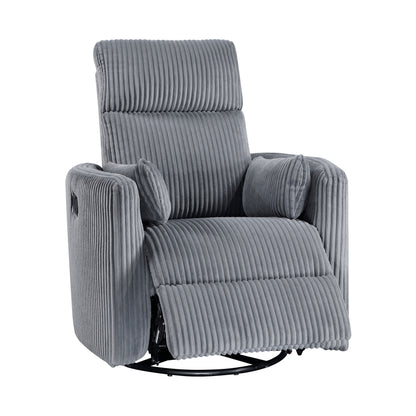 Fauteuil inclinable manuel pivotant en velours côtelé Braidy