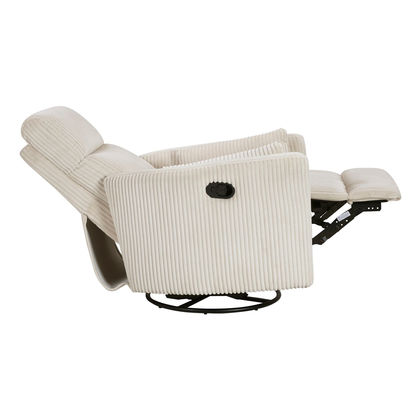 Fauteuil inclinable manuel pivotant en velours côtelé Braidy