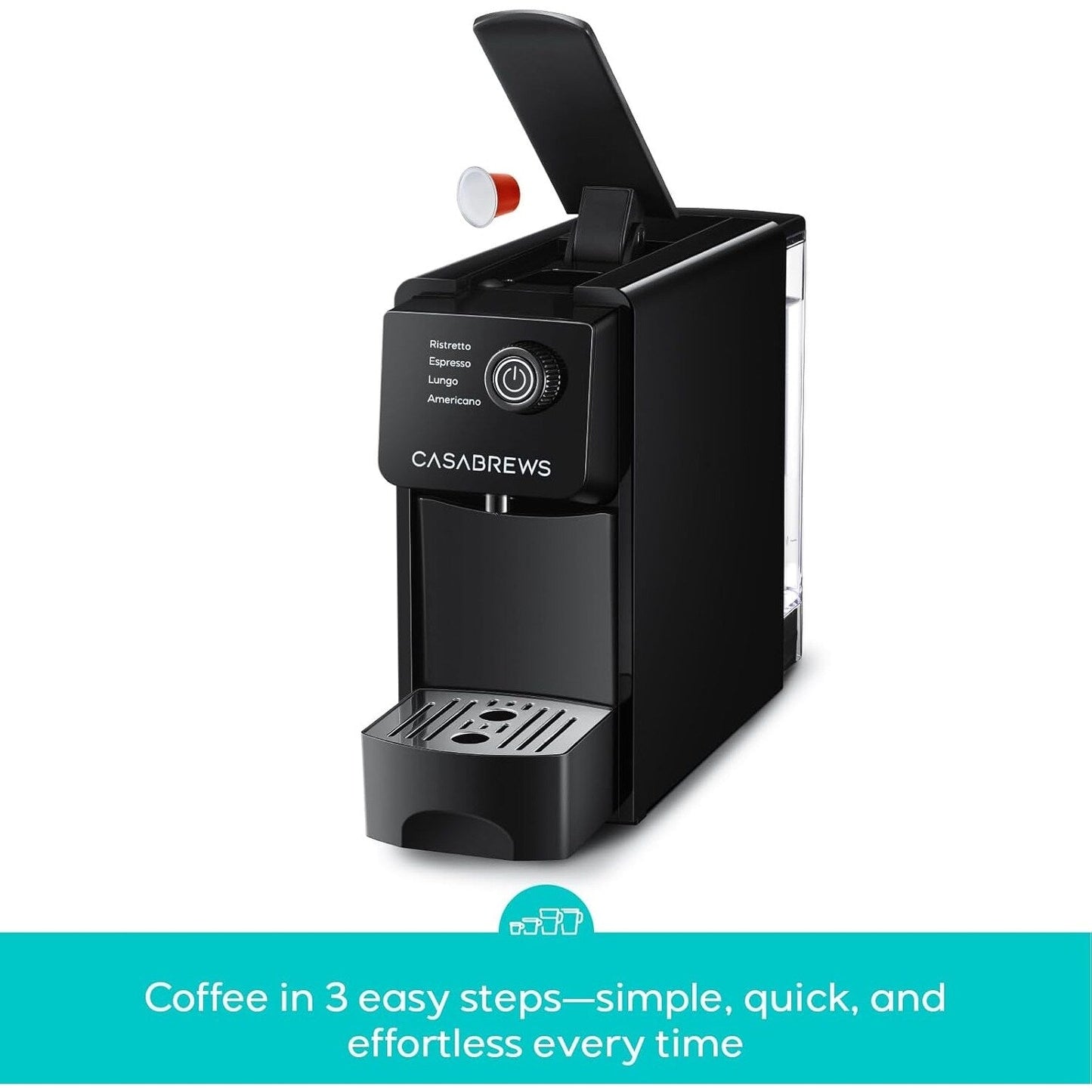 CASABREWS CM7036E Machine à expresso 20 bars pour dosettes Nespresso originales