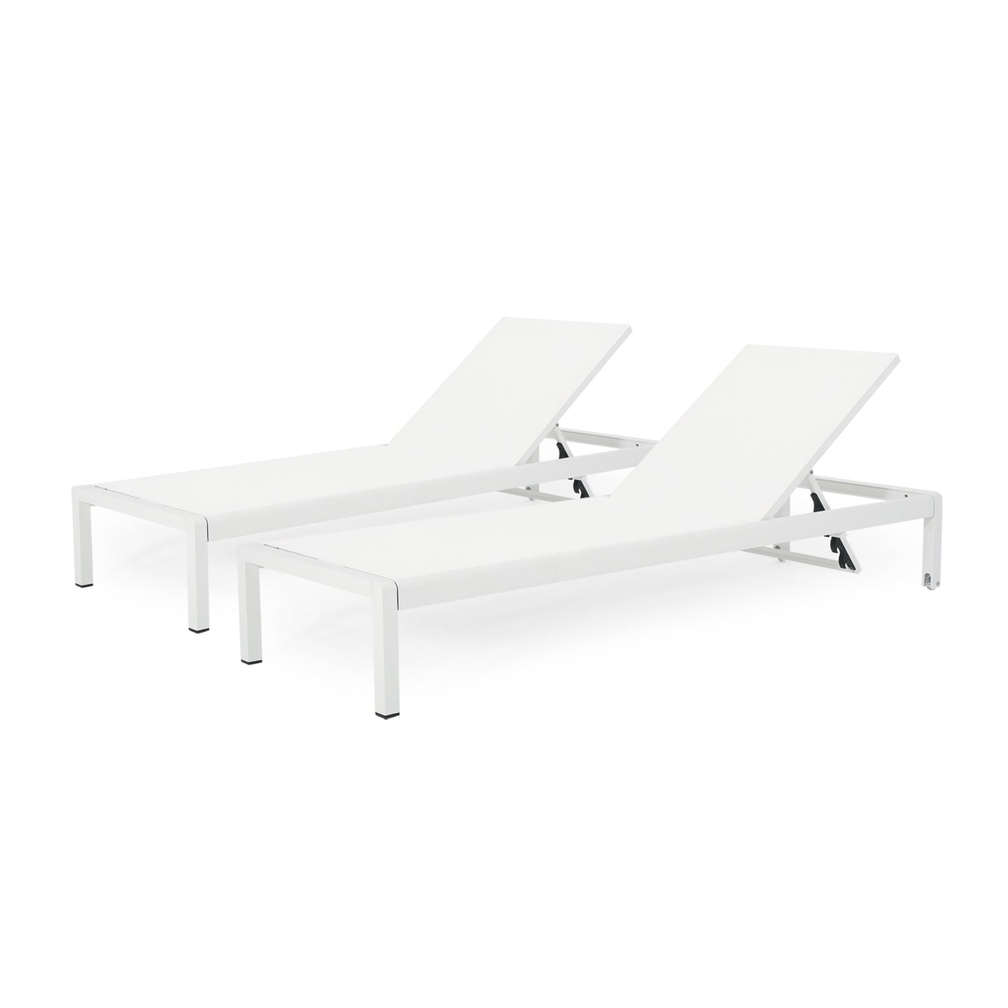 Chaise longue d'extérieur en aluminium Cape Coral (lot de 2) par Christopher Knight Home - 77,56 po x 25,20 po x 11,80 po