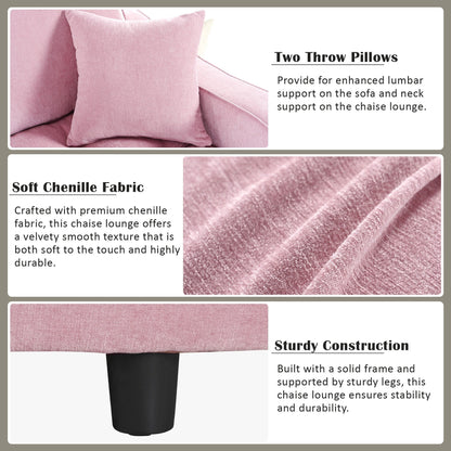 Canapé-lit en chenille, canapé-lit rembourré avec dossier capitonné et 2 coussins amovibles pour le salon