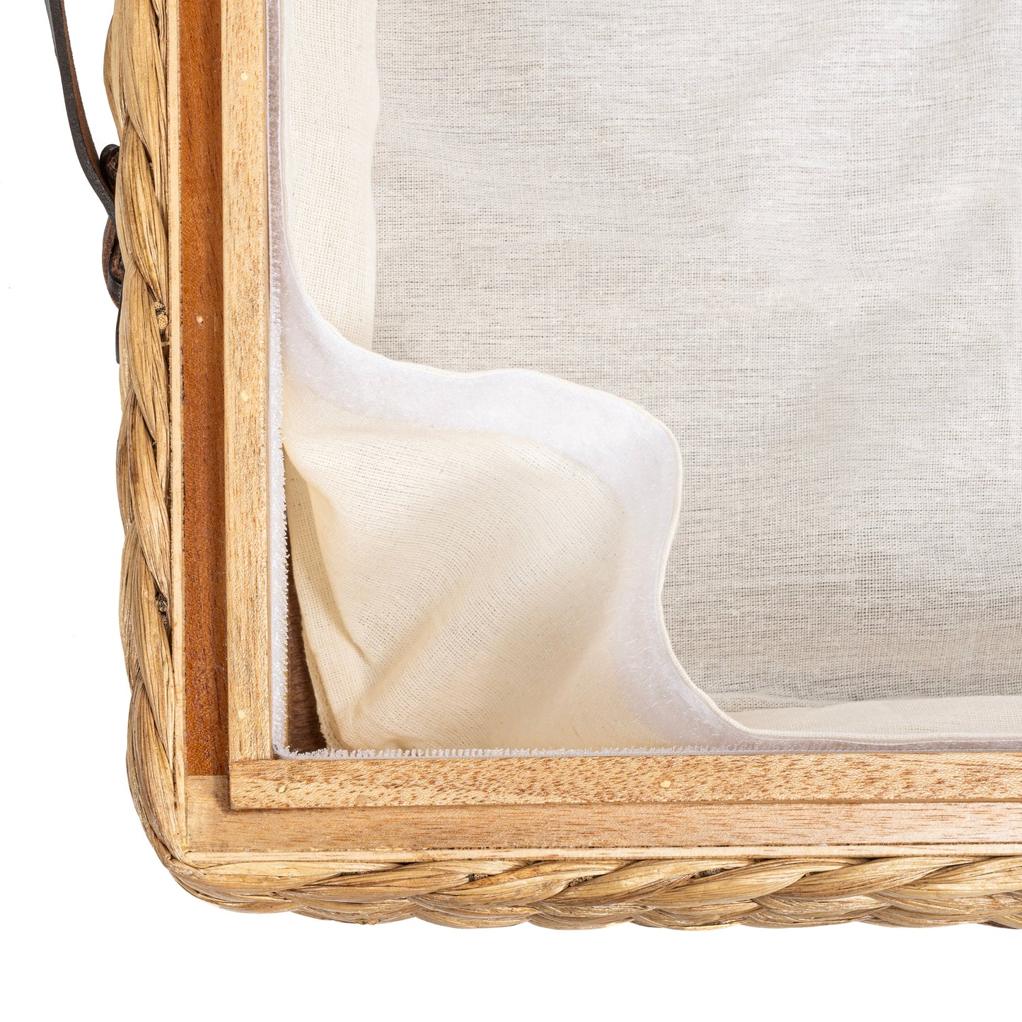 Happimess Bac de rangement sous le lit en jacinthe/bois avec roulettes et poignées