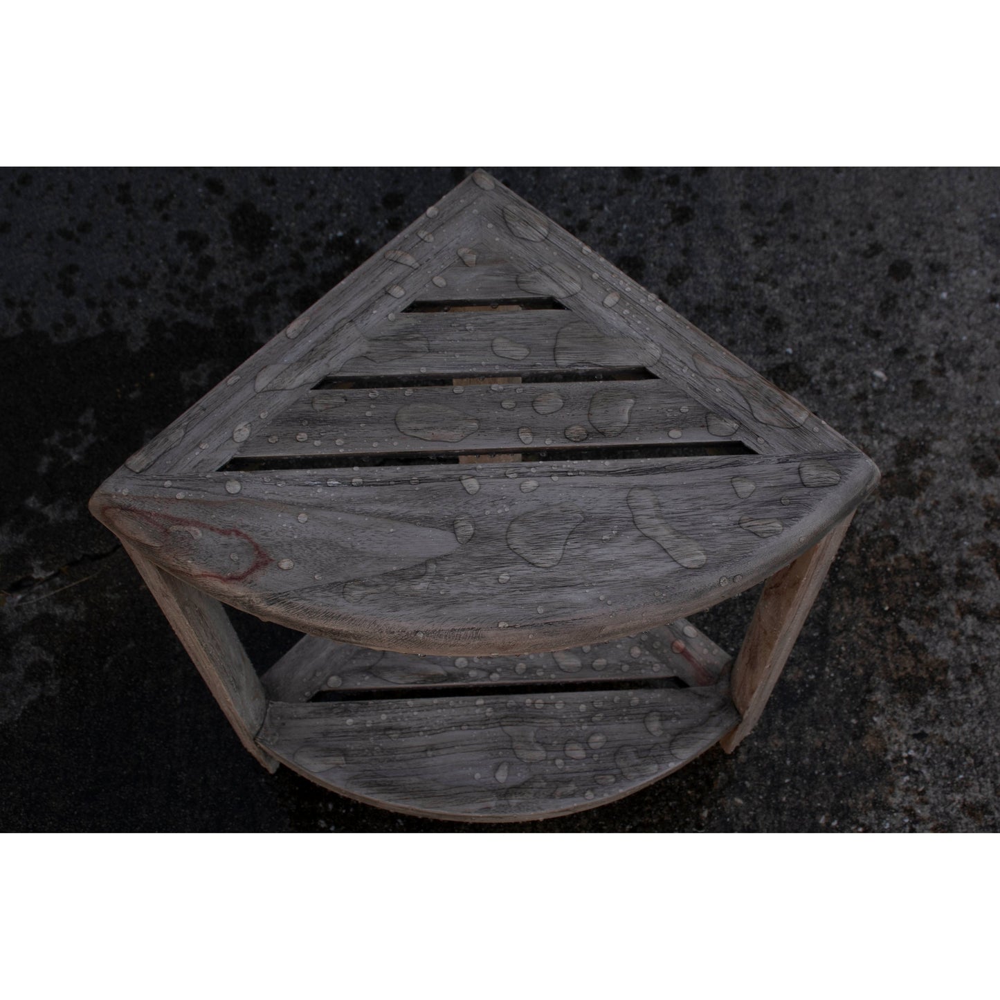 CoastalVogue, Étagère de douche d'angle en teck, Tabouret de douche pour se raser les jambes, Repose-pieds de douche, Tabouret de douche en teck, Tabouret de douche d'angle