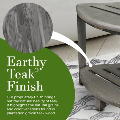 CoastalVogue, Étagère de douche d'angle en teck, Tabouret de douche pour se raser les jambes, Repose-pieds de douche, Tabouret de douche en teck, Tabouret de douche d'angle