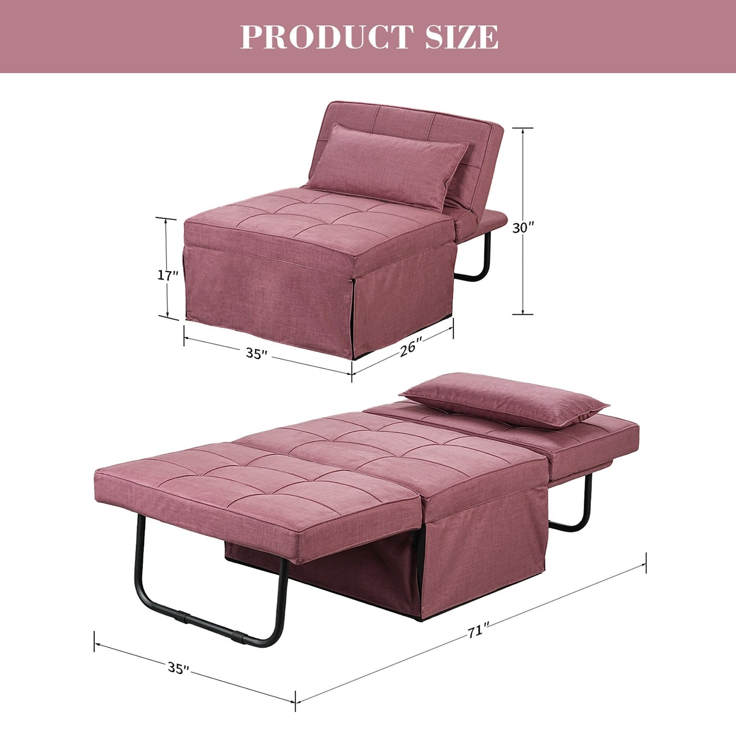 Canapé-lit convertible, canapé-lit, fauteuil inclinable, ottoman, pliable, pour salon