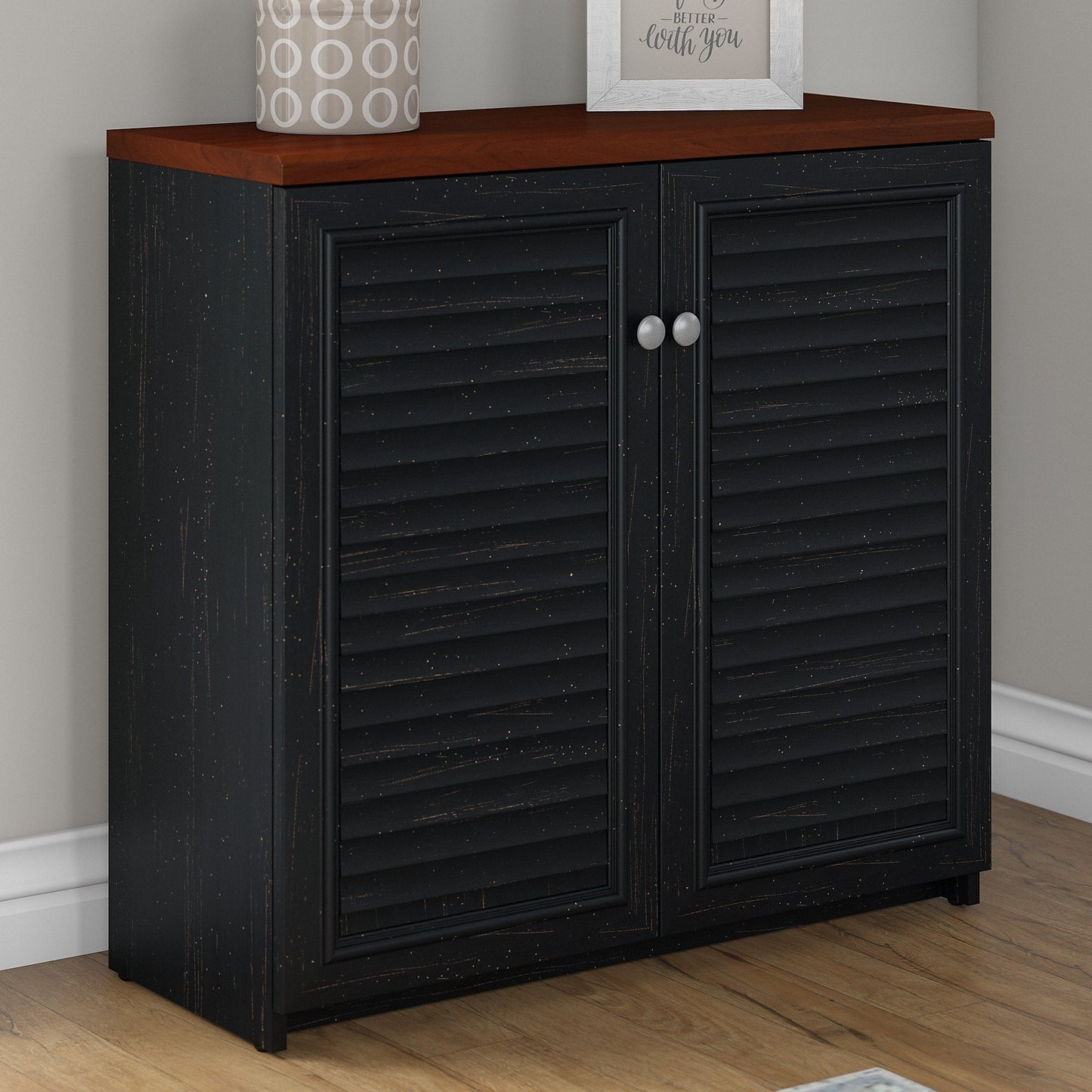 Armoire de rangement Fairview avec portes et étagères par Bush Furniture - 31,73 L x 12,76 l x 30,71 H