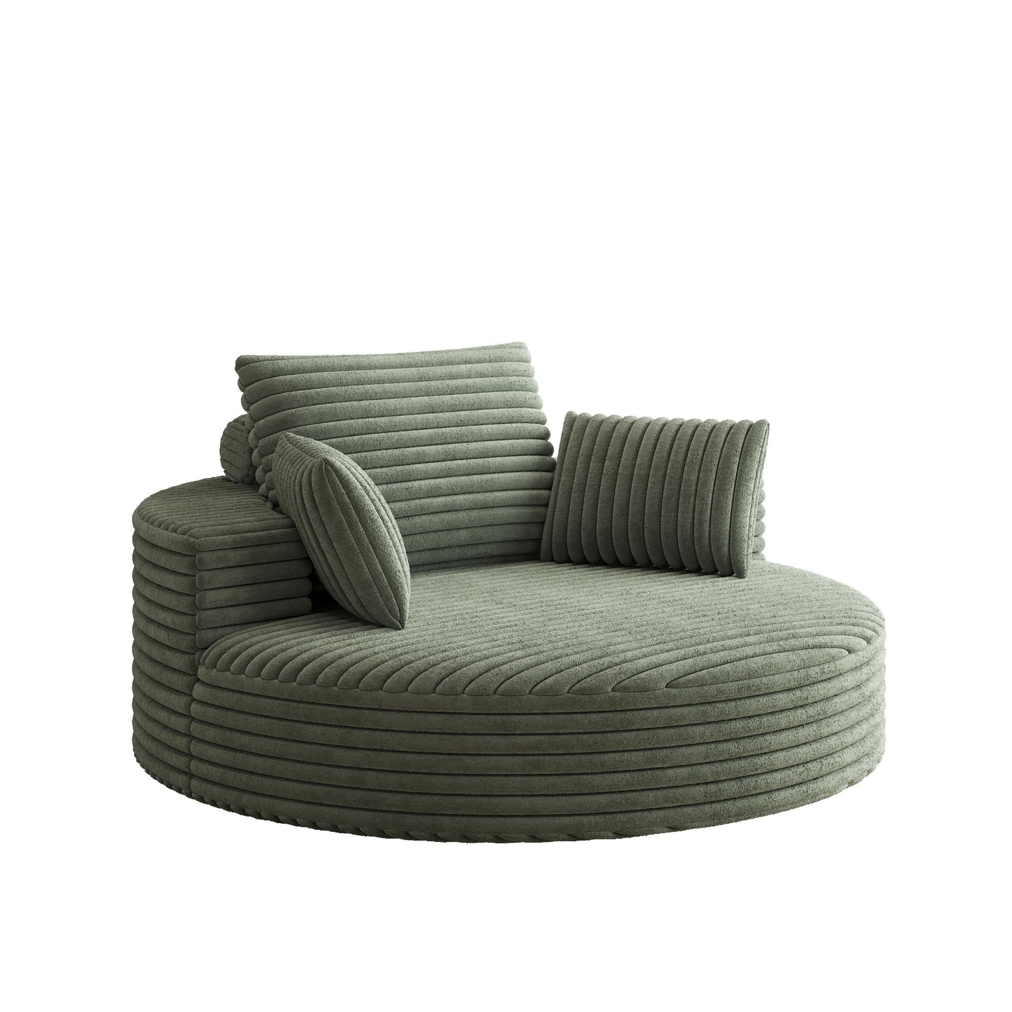 Chaise pivotante simple en velours côtelé et mousse chenille