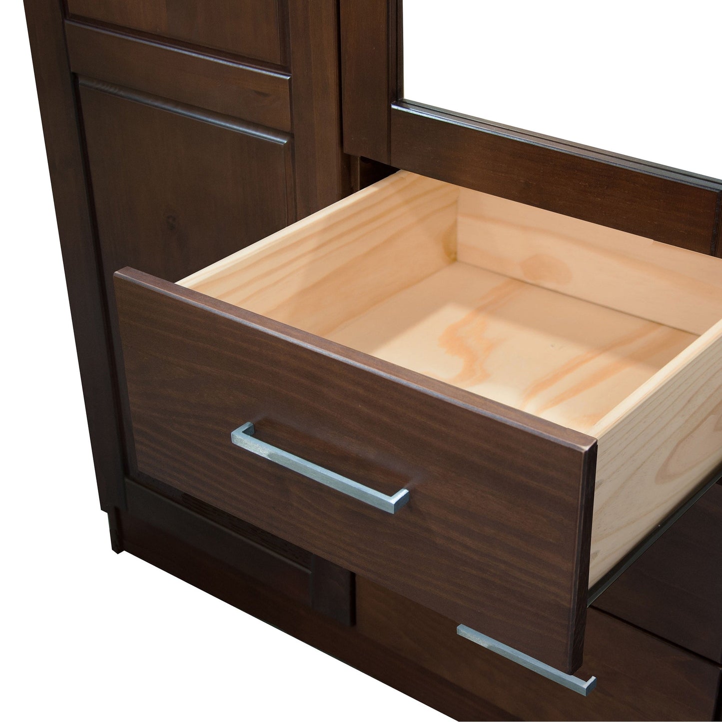 Armoire penderie 3 portes Cosmo 100 % bois massif de Palace Imports avec portes en bois massif ou en miroir