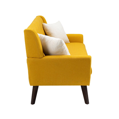 Fauteuil d'appoint moderne en tissu aspect coton/lin